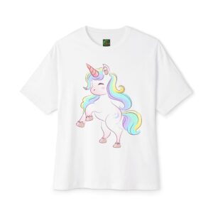 Cute Unicorn Oversized Tee, Relaxed Fit T-Shirt, Fun Animal Graphic Tee, Ideal for Casual Wear, Perfect Gift for Unicorn Lovers