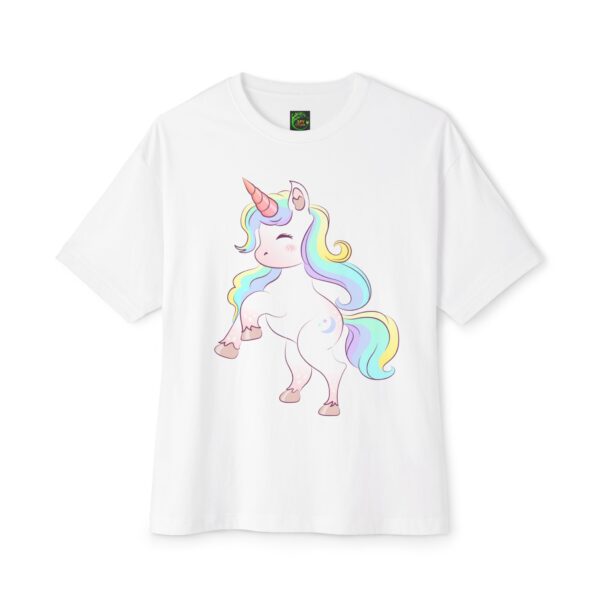 Cute Unicorn Oversized Tee, Relaxed Fit T-Shirt, Fun Animal Graphic Tee, Ideal for Casual Wear, Perfect Gift for Unicorn Lovers
